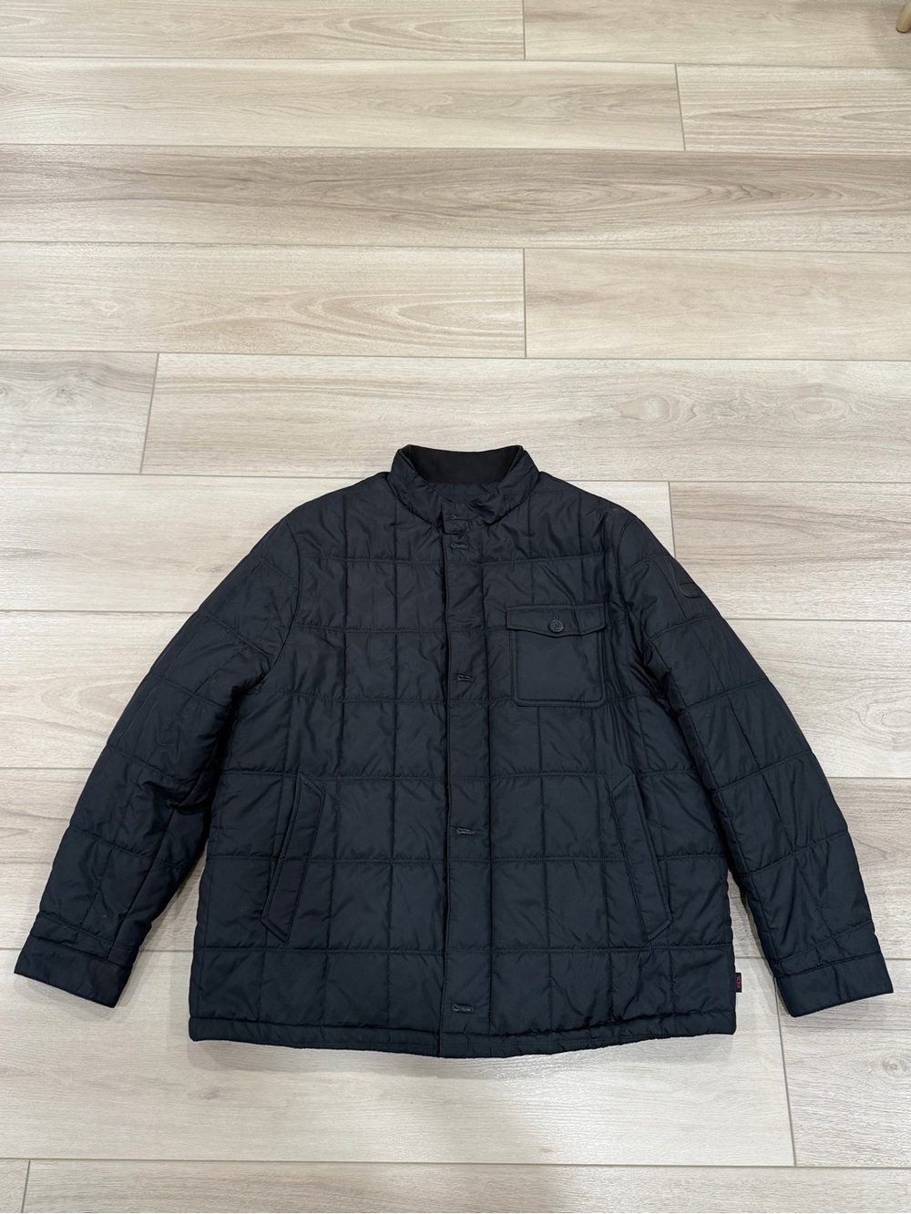 Tumi Quilted Jacket Mens XXL Black Full Zip Lightweight Travel Coat F77149A